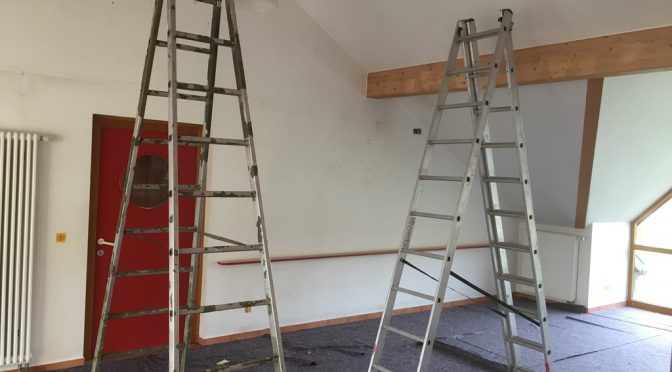 Ausbesserungs-arbeiten im Sportheim