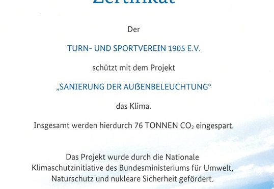 TuS Oppenau sch&uuml;tzt das Klima